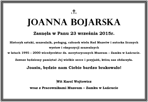 Zmarła Joanna Bojarska