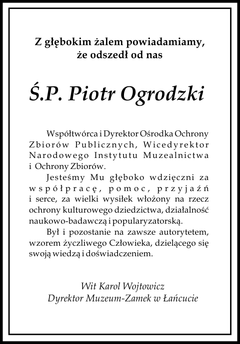 Piotr Ogrodzki nie żyje