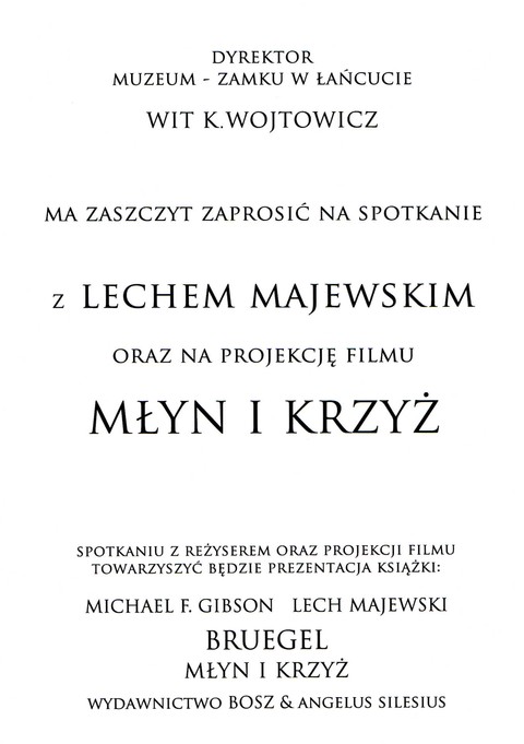 Lech Majewski MŁYN I KRZYŻ